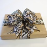 Brown Paper and Zebra Bow