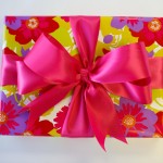 Flower Giftwrap with Pink Bow