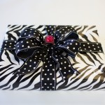 Zebra Giftwrap with Polka dot bow