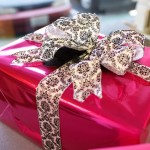 Hot Pink Gift with black and white bow